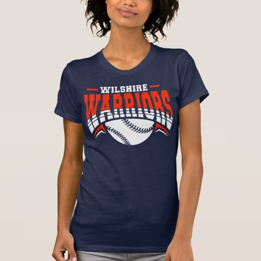 T-shirt Logo de base-ball blanc Wilshire Warriors (Devant)