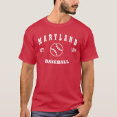 T-shirt Logo de base-ball du Maryland rétro (Devant)