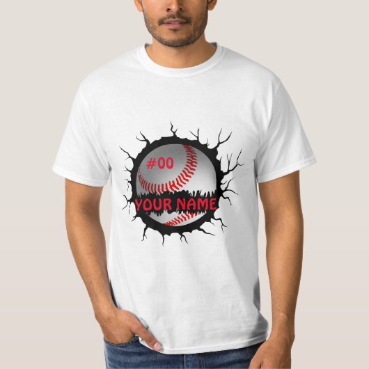 T-shirt Logo De Baseball, Nom Personnalisé Du Baseball, Ca (Devant)