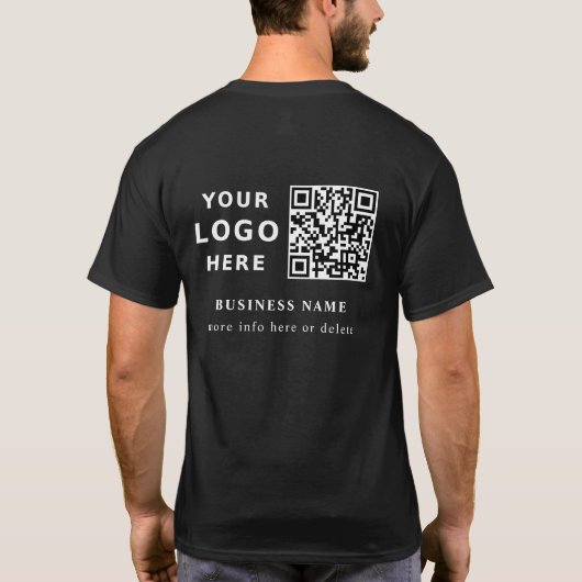 T-shirt Logo de Black Custom moderne et code QR (Dos)