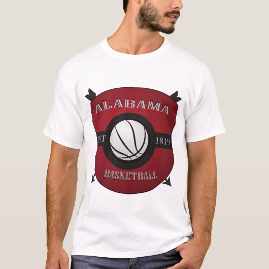T-shirt Logo de bouclier de basket-ball de l'Alabama (Devant)