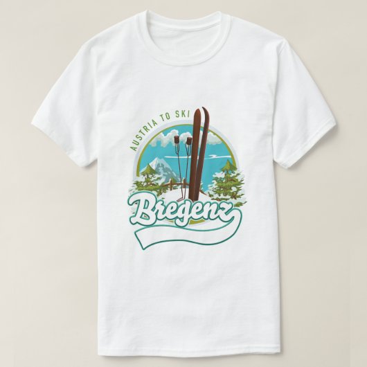 T-shirt Logo de Bregenz Autriche pour skier (Design devant)