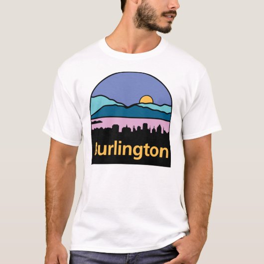 T-shirt Logo de Burlington, Sticker Vermont (Devant)
