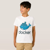 T-shirt Logo de Docker conteneur linux devinos programmati (Devant entier)