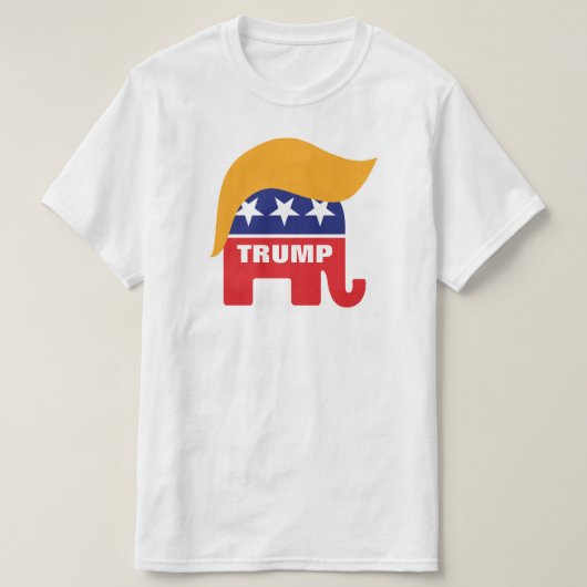T-shirt Logo de Donald Trump Hair GOP Elephant (Design devant)