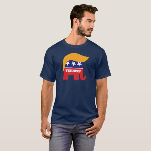 T-shirt Logo de Donald Trump Hair GOP Elephant (Devant entier)
