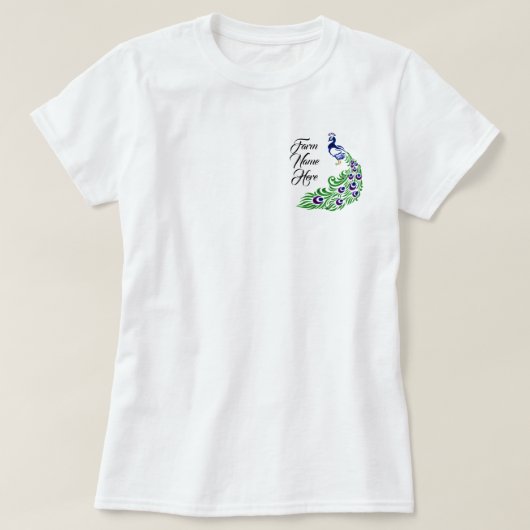 T-shirt Logo de ferme Peacock personnalisé (Design devant)