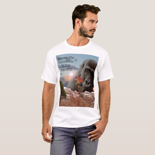 T-shirt Logo De Gorilla Et Respect De L'Amitié, (Devant entier)