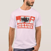 T-shirt Logo de la Ligue de Justice et silhouettes de cara (Devant)