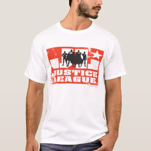 T-shirt Logo de la Ligue de Justice et silhouettes de cara