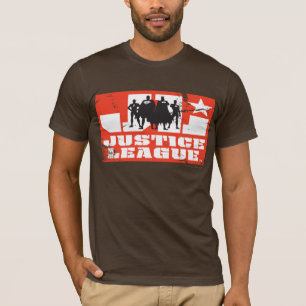 T-shirt Logo de la Ligue de Justice et silhouettes de cara