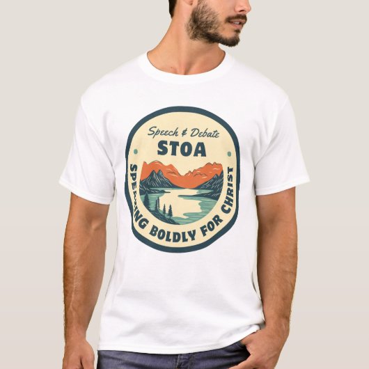 T-shirt Logo de la montagne Stoa Mens (Devant)