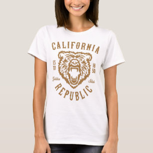 T-shirt Logo de la tête d'ours Grizzly en Californie