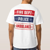 T-shirt Logo de l'ambulance de police des incendies Thunde (Dos)