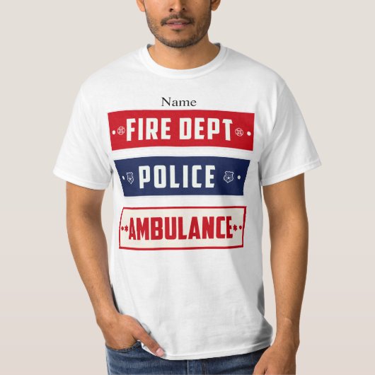 T-shirt Logo de l'ambulance de police des incendies Thunde (Devant)