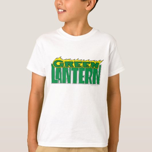 T-shirt Logo de lanterne verte - Flammes jaunes (Devant)