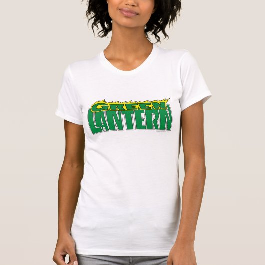 T-shirt Logo de lanterne verte - Flammes jaunes (Devant)