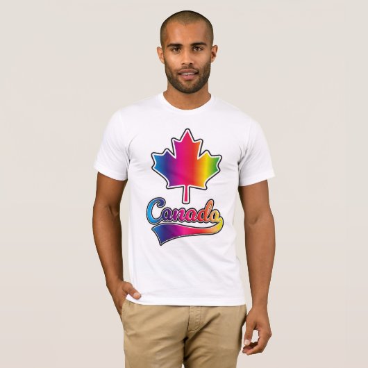 T-shirt Logo de l'arc-en-ciel de Canada Pride (Devant entier)