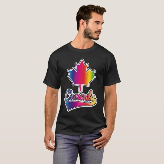 T-shirt Logo de l'arc-en-ciel de Canada Pride (Devant entier)