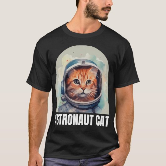T-shirt Logo de l'astronaute Chat Large (Devant)