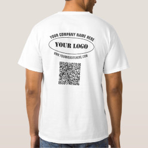 T-shirt Logo de l'entreprise personnalisée Texte QR Code E