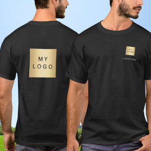 T-shirt Logo de l'équipe noir blanc affaires