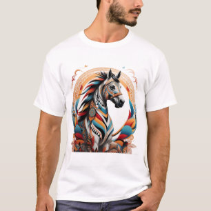 T-shirt logo de l'esprit de cheval tribal