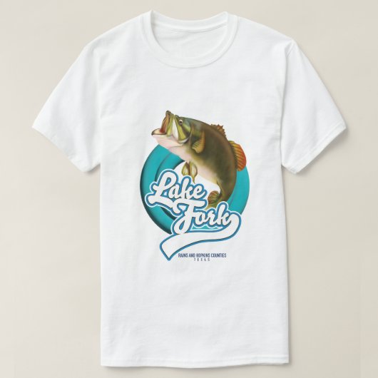 T-shirt logo de pêche du lac Fork Texas. (Design devant)