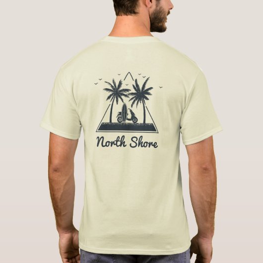 T-shirt Logo de planche de surf Palmiers (Dos)
