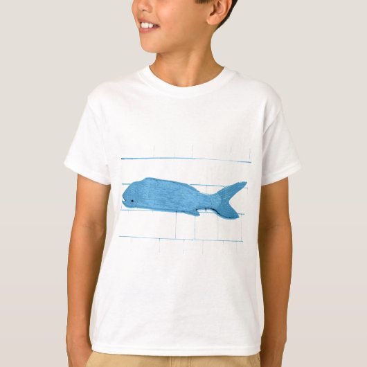 T-shirt logo de poisson bleu (Devant)