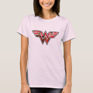 T-shirt Logo de Red Roses et Plaid Wonder Woman