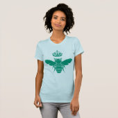 T-shirt Logo de reine des abeilles de vert vert. Êtes-vous (Devant entier)