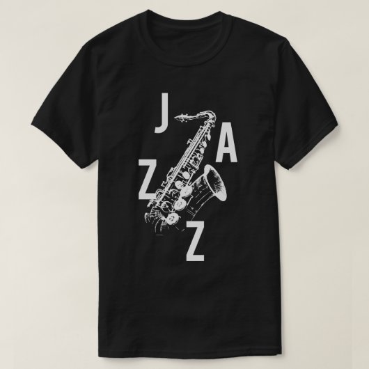 T-shirt Logo de saxophone de jazz (Design devant)