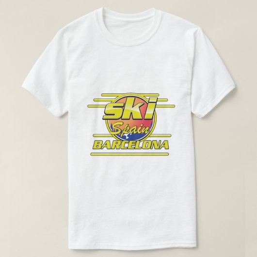 T-shirt logo de ski de Barcelone Espagne (Design devant)
