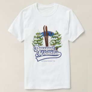 T-shirt Logo de ski de Bousquet Mountain Massachusetts