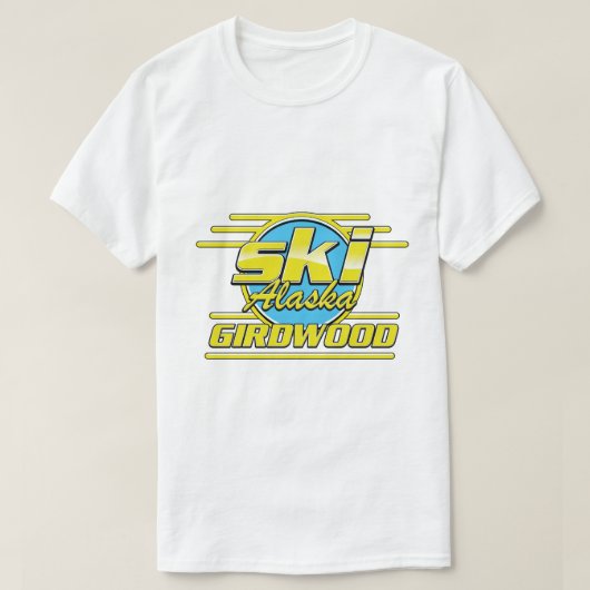 T-shirt Logo de ski Girdwood Alaska 80s (Design devant)