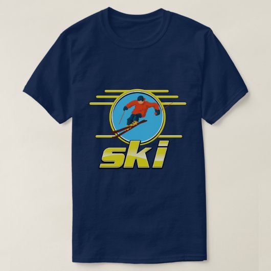 T-shirt Logo de ski rétro 90 (Design devant)