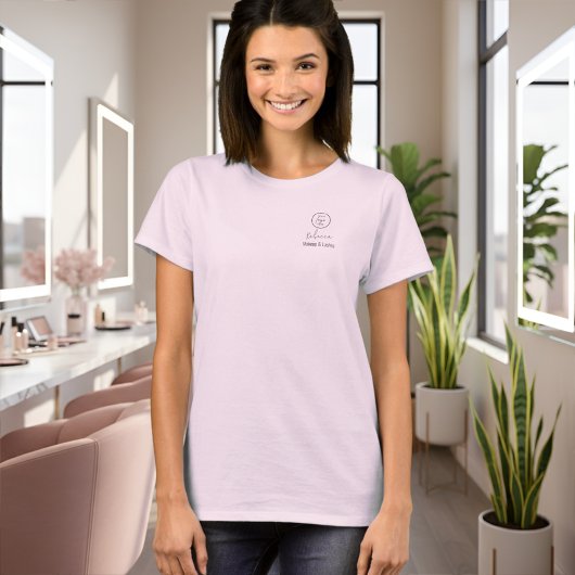 T-shirt Logo de studio de maquillage avec nom d'employé en