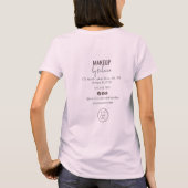 T-shirt Logo de studio de maquillage avec nom d'employé en (Dos)