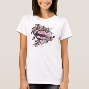 T-shirt Logo de Supergirl avec des roses