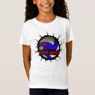 T-Shirt Logo de volleyball, nom personnalisé de volleyball