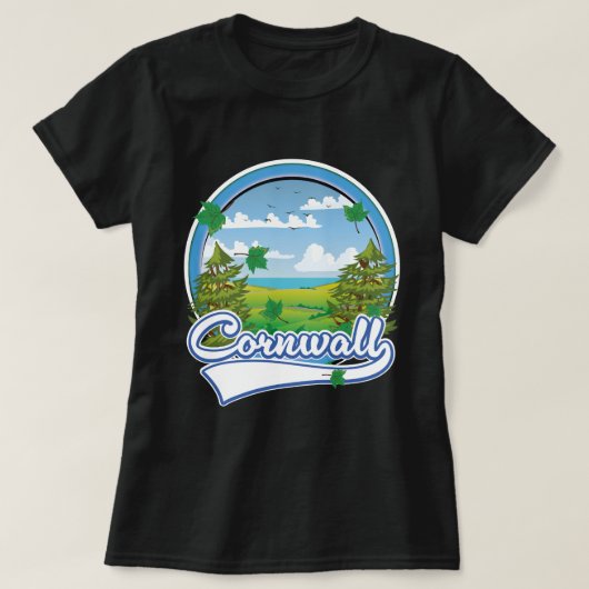 T-shirt Logo de voyage de Cornwall (Design devant)