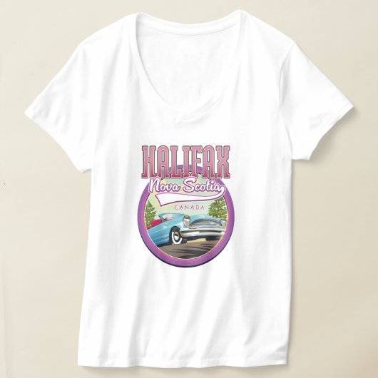 T-shirt Logo de voyage de Halifax Nouvelle-Écosse (Poser)