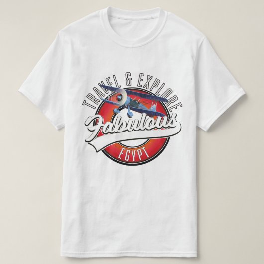 T-shirt Logo de voyage explorer l'Égypte fabuleuse. (Design devant)