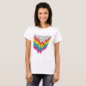T-shirt Logo de Wonder Woman Layers Rainbow (Devant entier)