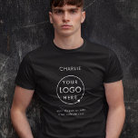 T-shirt Logo d'entreprise Employé de marque Nom de l'emplo<br><div class="desc">A simple custom black business template in a minimalist style which can be easily updated with your company logo and text. If you need any help personalizing this product,  please contact me using the message button below and I'll be happy to help.</div>