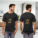 T-shirt Logo d'entreprise en or noir<br><div class="desc">Un t-shirt noir. Personnalisez et ajoutez le logo de votre entreprise,  à la fois sur l'avant et sur l'arrière.</div>