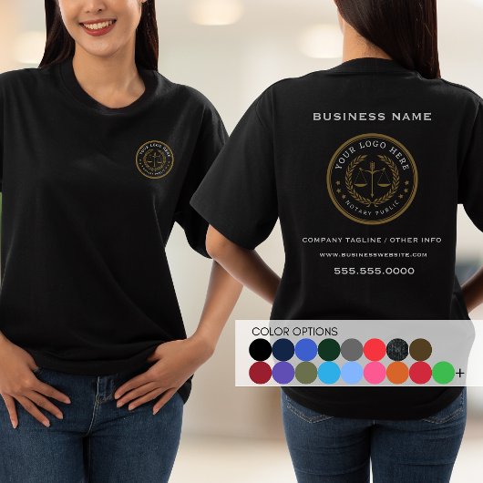 T-shirt Logo d'entreprise Noir Ajouter un texte Personnel