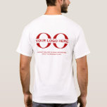 T-shirt Logo d'entreprise Personnel personnalisé Société<br><div class="desc">Modèle d'entreprise simple et personnalisé dans un style minimaliste moderne avec modèle facile à mettre à jour pour le logo de votre entreprise. Logo de l'entreprise à l'avant gauche; logo de la grande entreprise et texte personnalisé à l'arrière. Conçu avec une image de bannière de logo horizontal (2560 x 1440...</div>