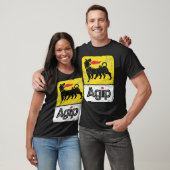 T-shirt Logo des lubrifiants AGIP 1968 - 1998 Version en é (Unisexe)